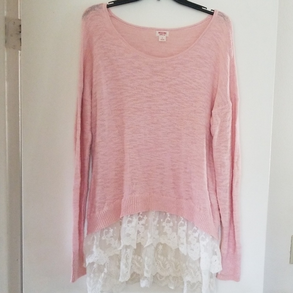 Pink sweater, lightweight, Womens L